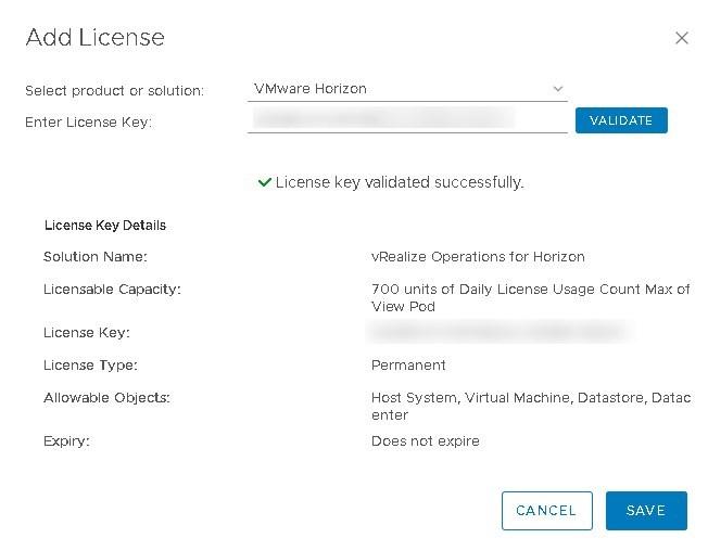 VMware horizon licence key eval