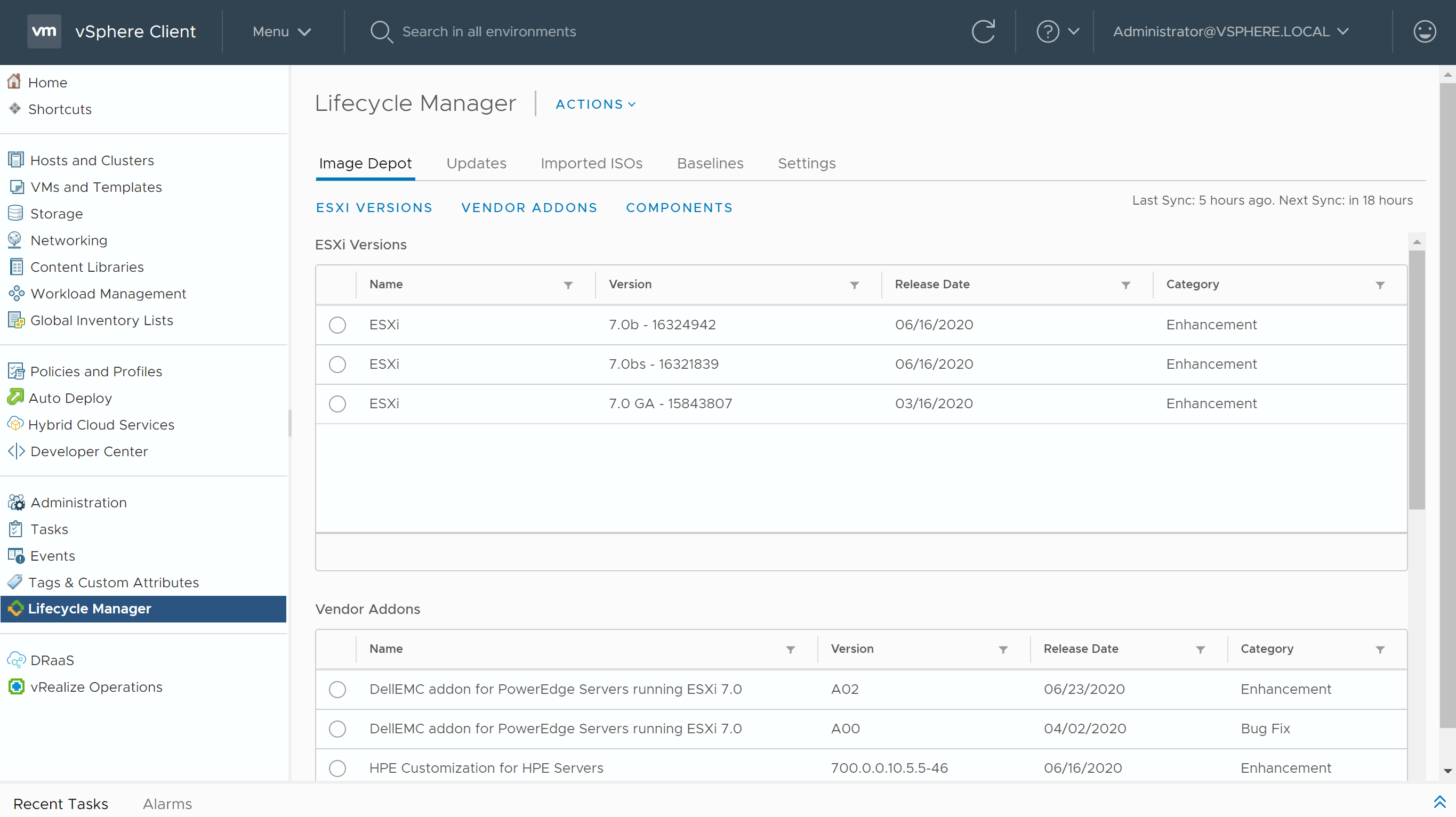 ESXi upgrade Lifecycle Manager