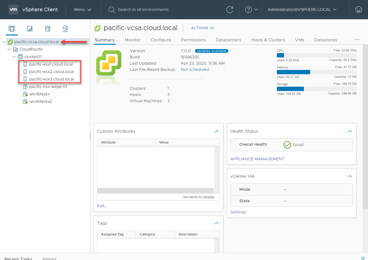 VMware vCenter Server with a vSphere cluster