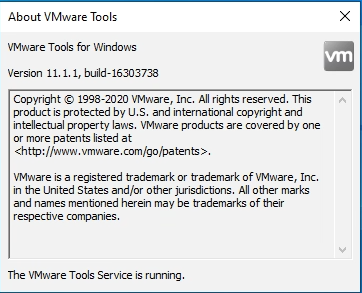 VMware Tools About Version