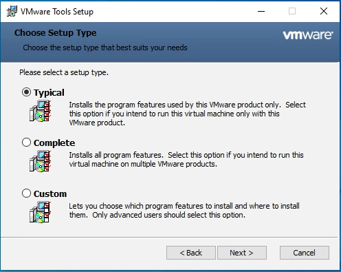 VMware tools Setup
