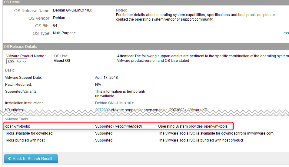 VMware tools installation