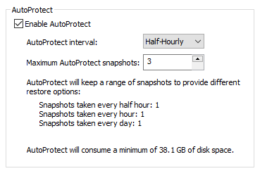 Snapshot AutoProtect Option, Workstation Virtual Box