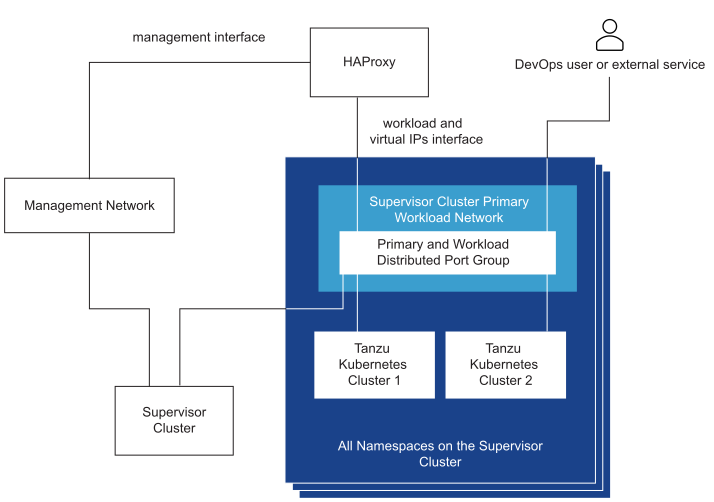 VMware vSphere with Tanzu supervisor cluster with one network