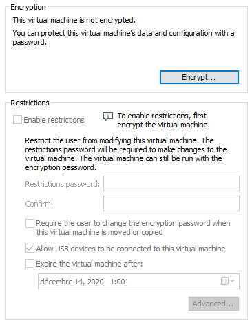 Workstation Pro VM encryption