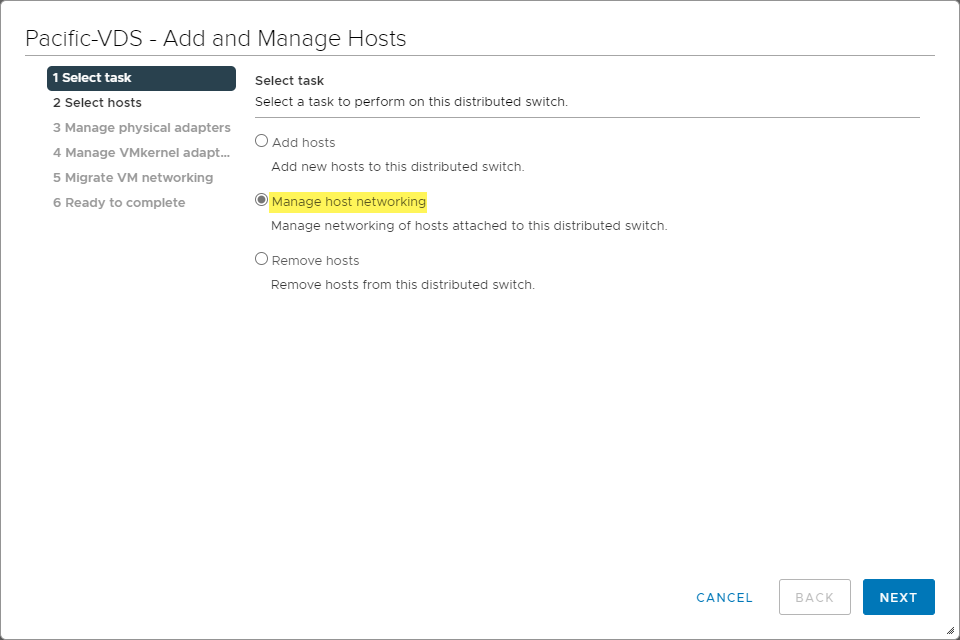 Choosing to manage host networking