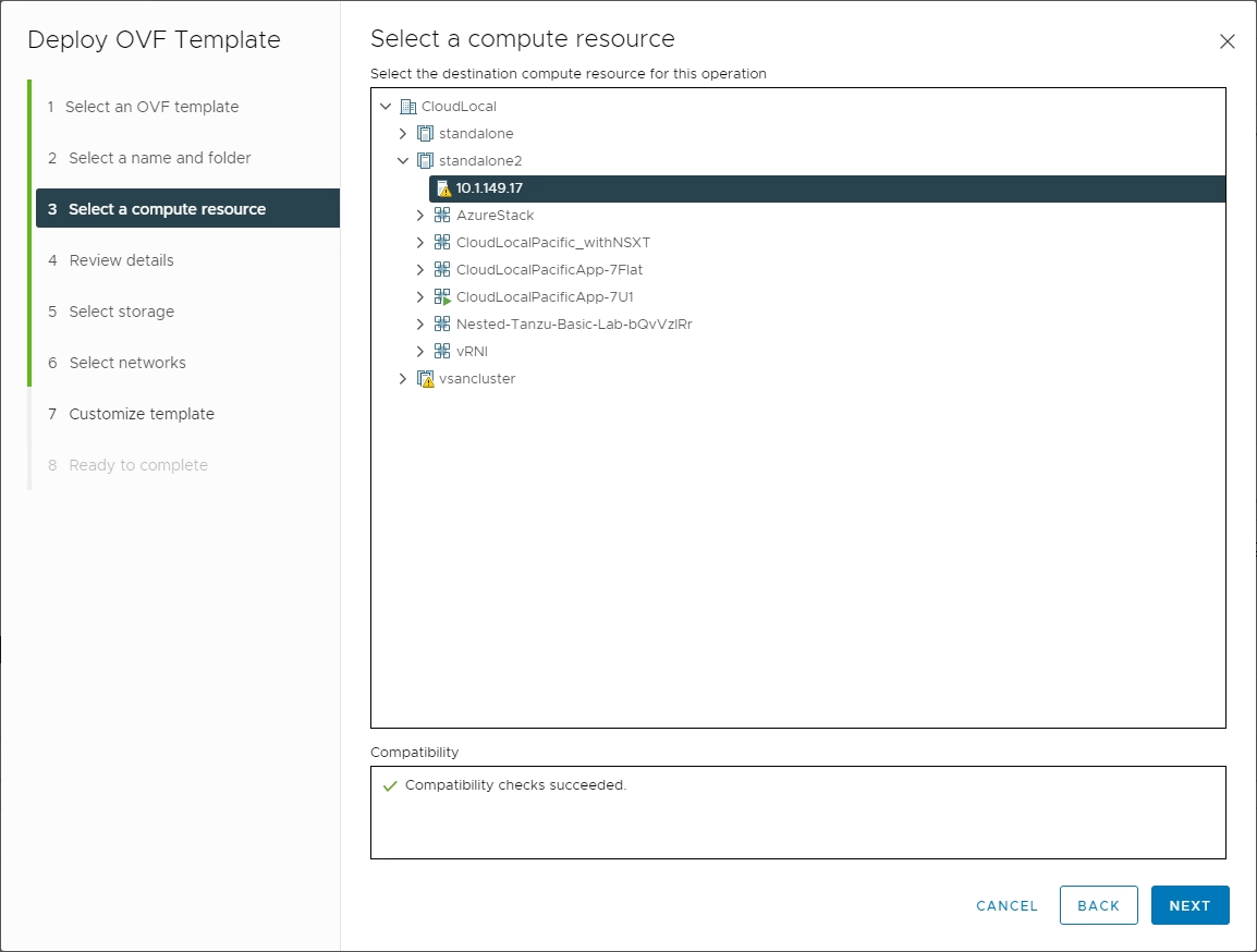 Select the compute resource