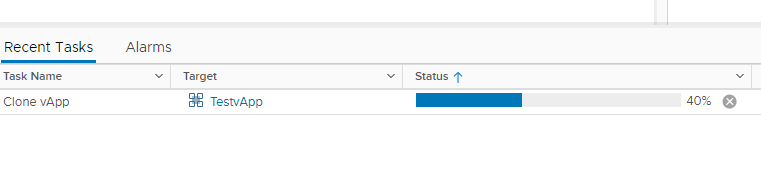 VMware vApp clone operation task