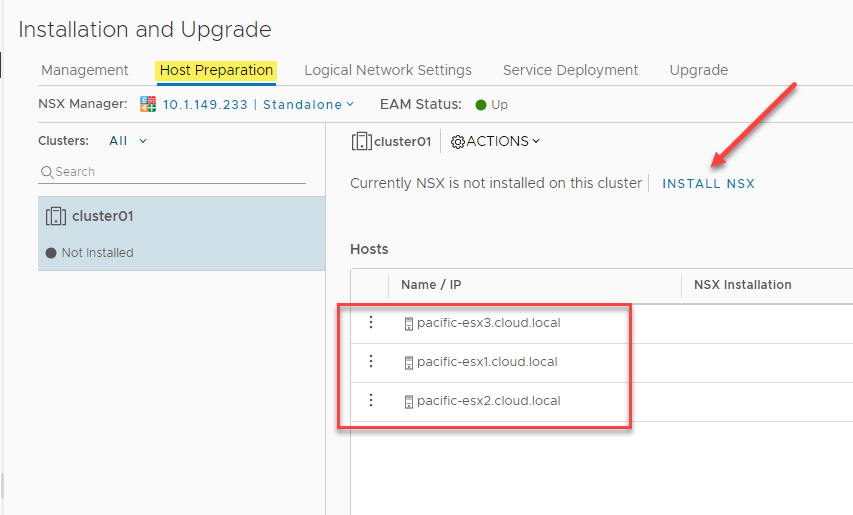 Choosing to Install NSX