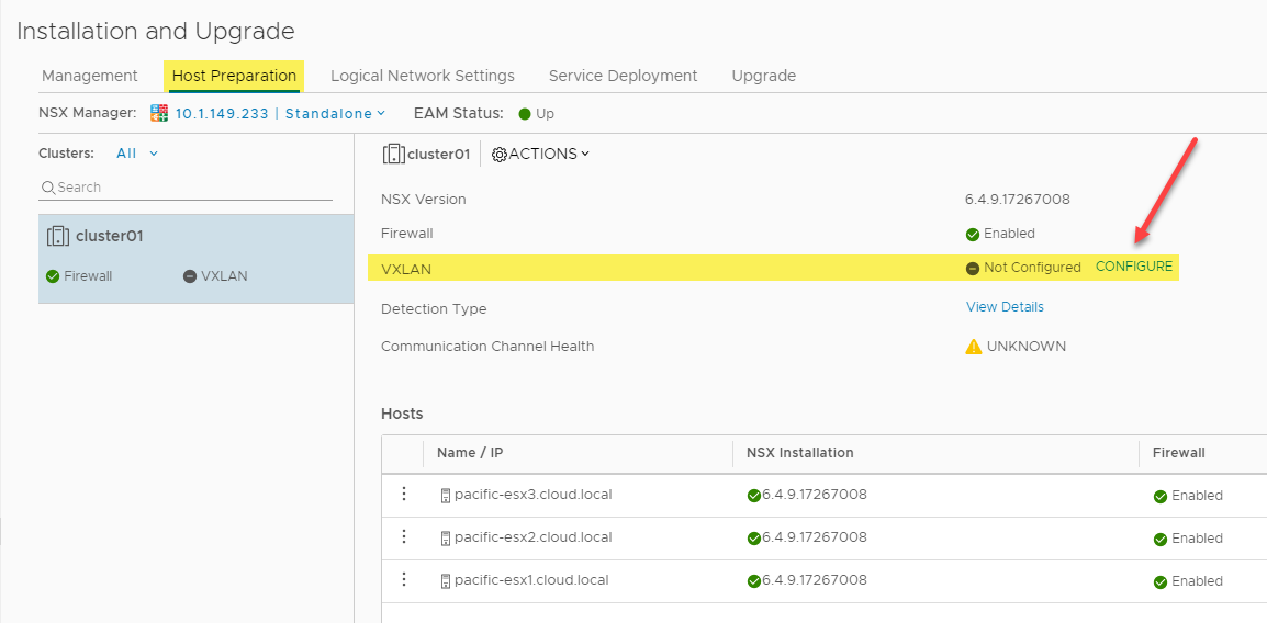 Configuring VXLAN as part of the VMware NSX-V configuration