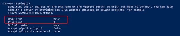 Server parameter of the Connect-VIServer cmdlet