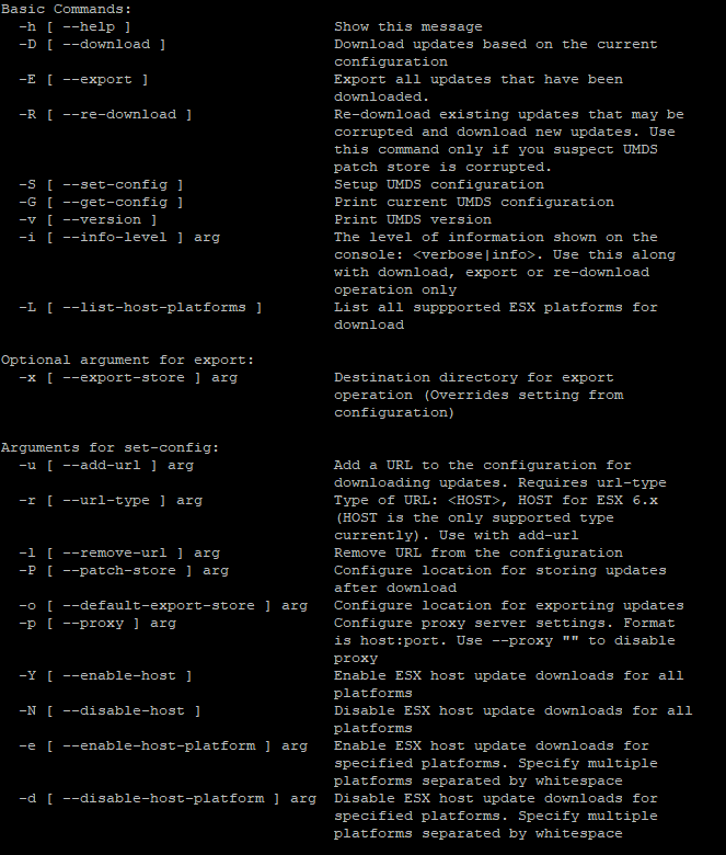 Configuration of UMDS 7.0