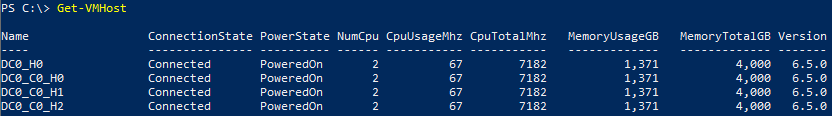 Get-VMHost cmdlet