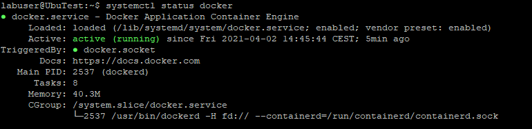 Docker Engine Active/Running